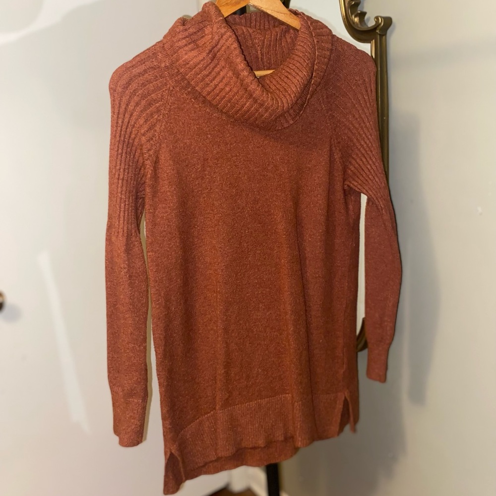 Time and Tru Turtleneck Sweater in Cinnamon color